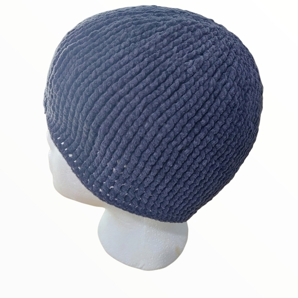 Hand Knit Unisex Beanie In Dark Grey OSFM - Picture 4 of 6